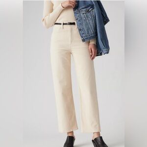 Levi's Ribcage Straight Ankle Corduroy Women’s Pants Size 32 Color: White Swan